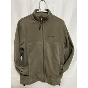 Columbia Fleece Jacket Mens Small Brown Full Zip Outdoor Lightweight